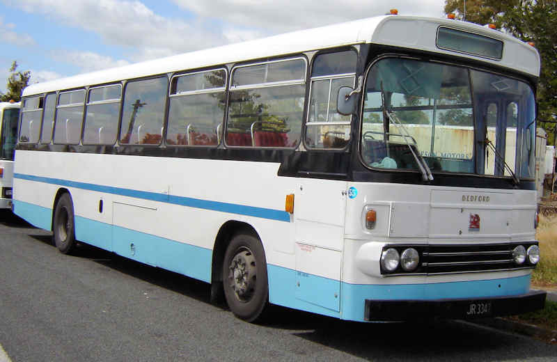 Tranzit 455 is a 1981 Bedford YMT with Hawke Hunter B51D body outside the 